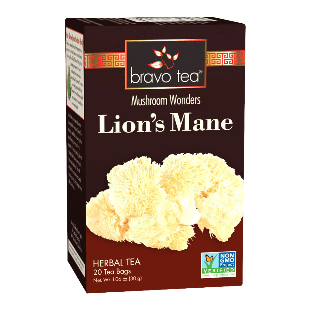 Bravo Tea Lions Mane Mushroom Herbal Tea Bags, 20 Ea